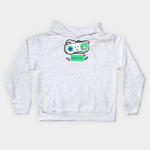 New Player Controller Design Kids Hoodie by Shaun Dowdall